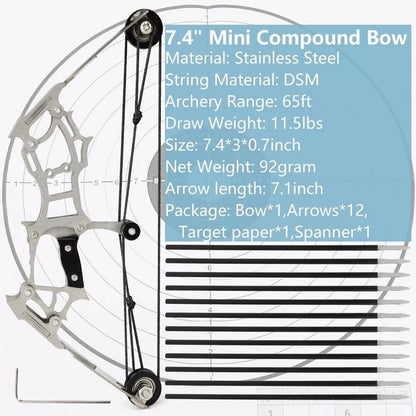 Cosnail Mini Bow and Arrow Set | Mini Stainless Steel Metal Compound Bow and...