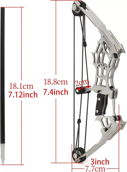 Cosnail Mini Bow and Arrow Set | Mini Stainless Steel Metal Compound Bow and...