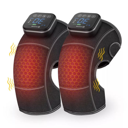 Heated Knee Brace for Arthritis, Cordless Knee Massager with Vibration, Heating Pad for Knee Shoulder (Pair Pack) Elbow