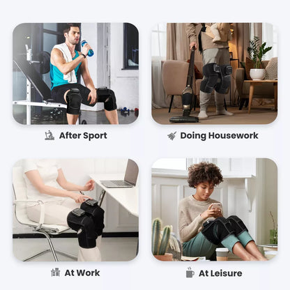 Heated Knee Brace for Arthritis, Cordless Knee Massager with Vibration, Heating Pad for Knee Shoulder (Pair Pack) Elbow