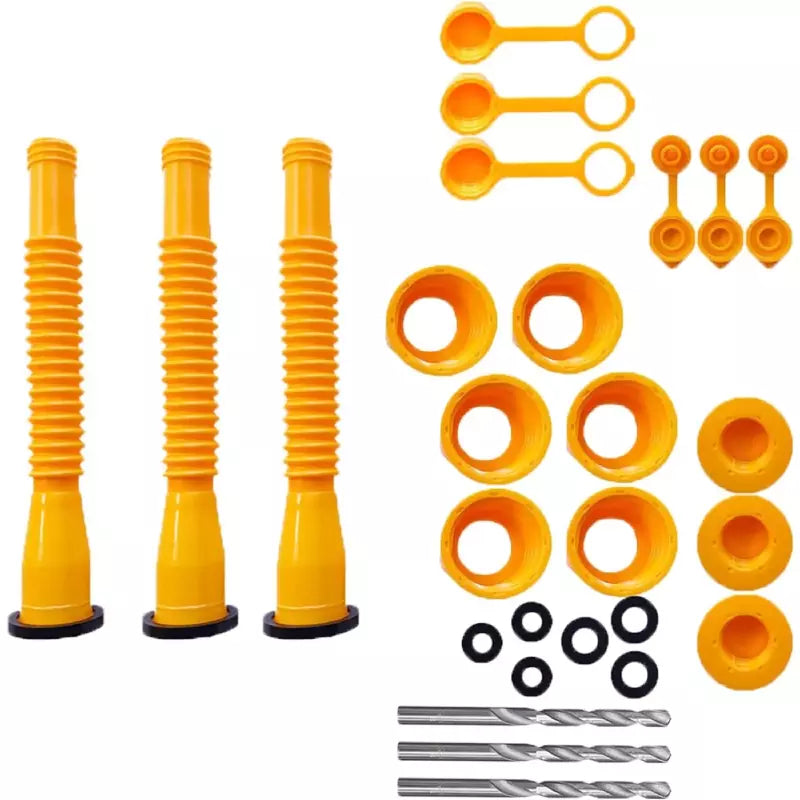3-Pack Flexible Gas Can Spout Replacement Kit with Vents