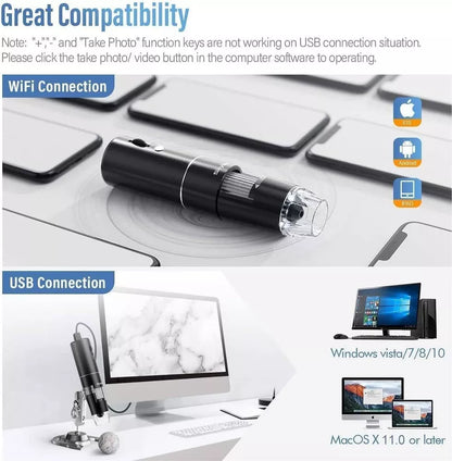 Portable Wireless Digital Microscope X4 Light Control-1600X