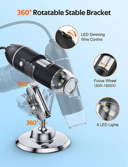 Portable Wireless Digital Microscope X4 Light Control-1600X