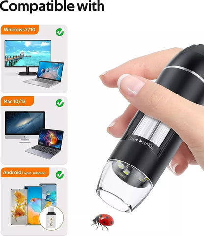 Portable Wireless Digital Microscope X4 Light Control-1600X