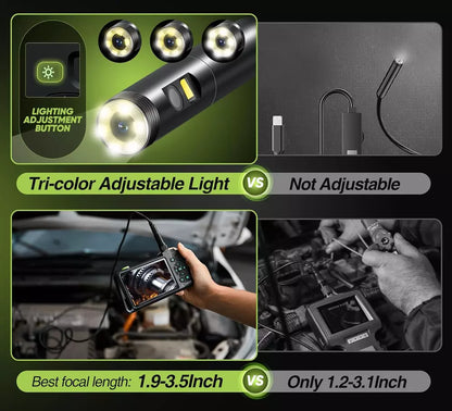 Dual Lens Endoscope Camera with Light