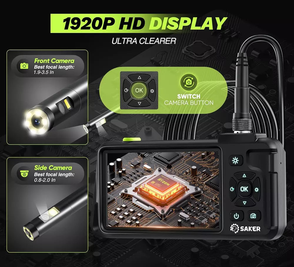 Dual Lens Endoscope Camera with Light