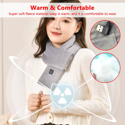 Intelligent Electric Heating Scarf Black & Grey