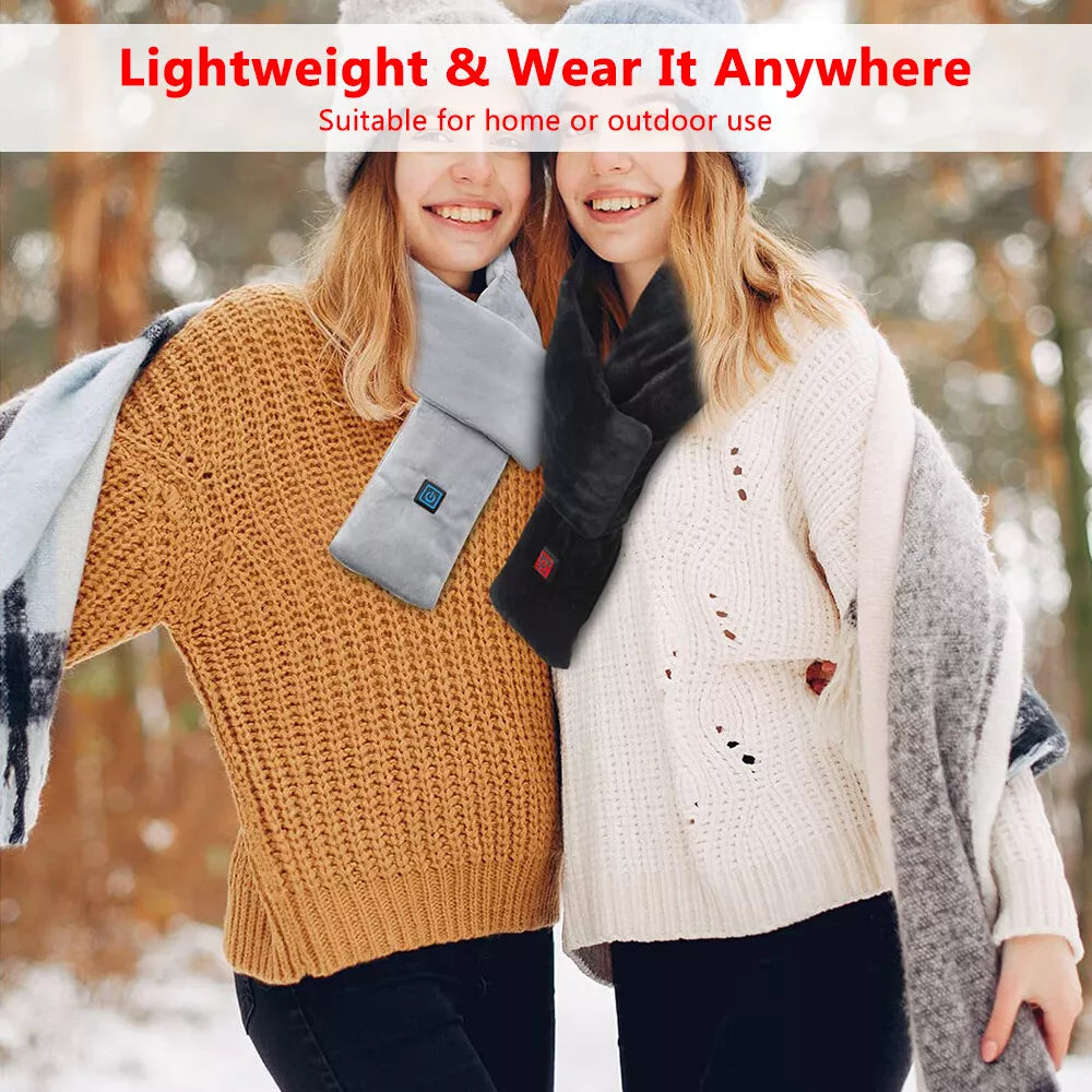 Intelligent Electric Heating Scarf Black & Grey