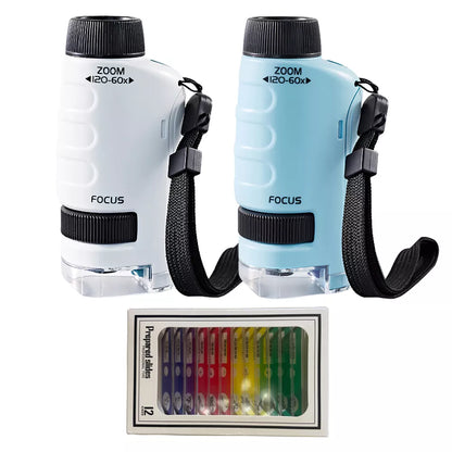 Kid's Portable Pocket Microscope With Adjustable Zoom 60-120x