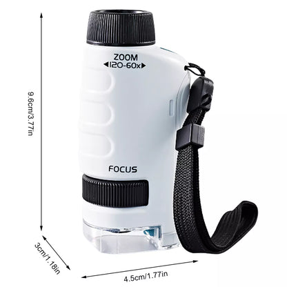 Kid's Portable Pocket Microscope With Adjustable Zoom 60-120x