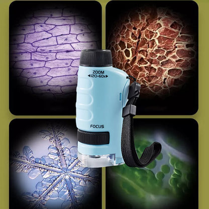 Kid's Portable Pocket Microscope With Adjustable Zoom 60-120x