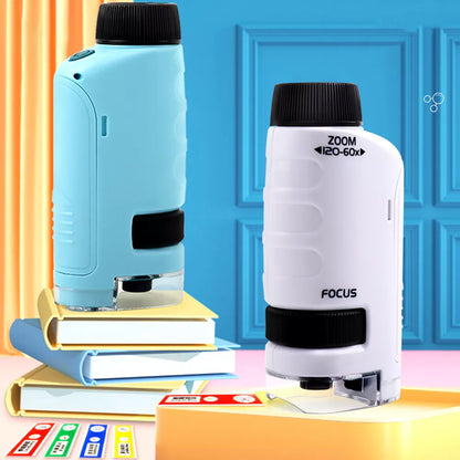 Kid's Portable Pocket Microscope With Adjustable Zoom 60-120x
