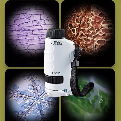 Kid's Portable Pocket Microscope With Adjustable Zoom 60-120x