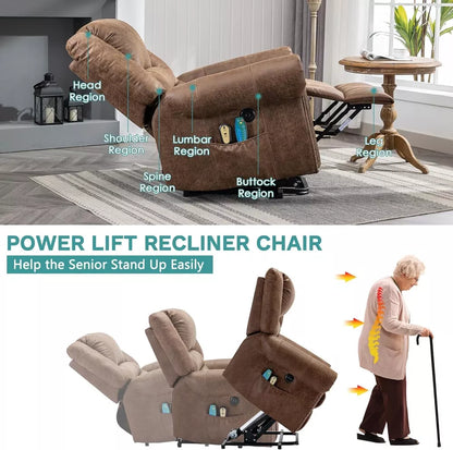 Large Lift Recliner Chair with Heat and Massage