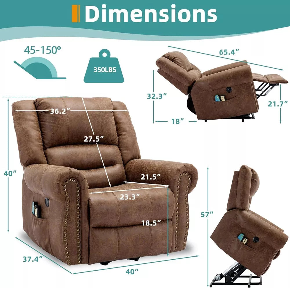 Large Lift Recliner Chair with Heat and Massage