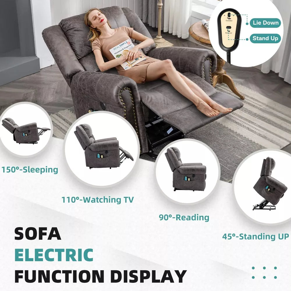 Large Lift Recliner Chair with Heat and Massage