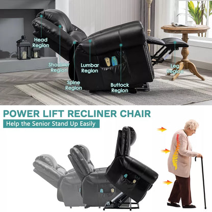Large Lift Recliner Chair with Heat and Massage