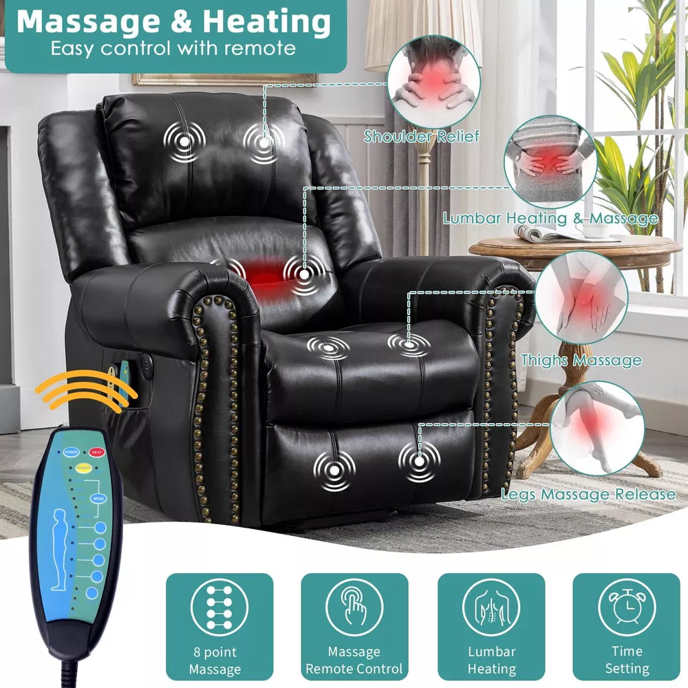 Large Lift Recliner Chair with Heat and Massage