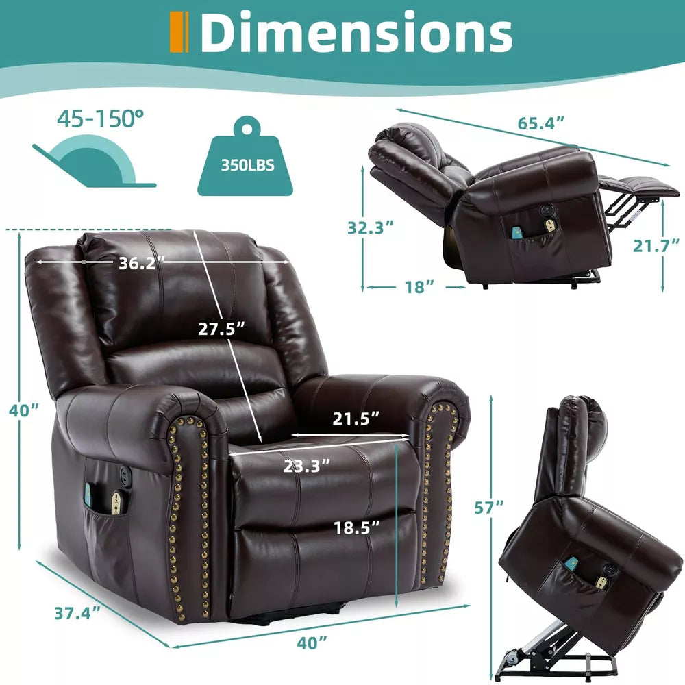 Large Lift Recliner Chair with Heat and Massage