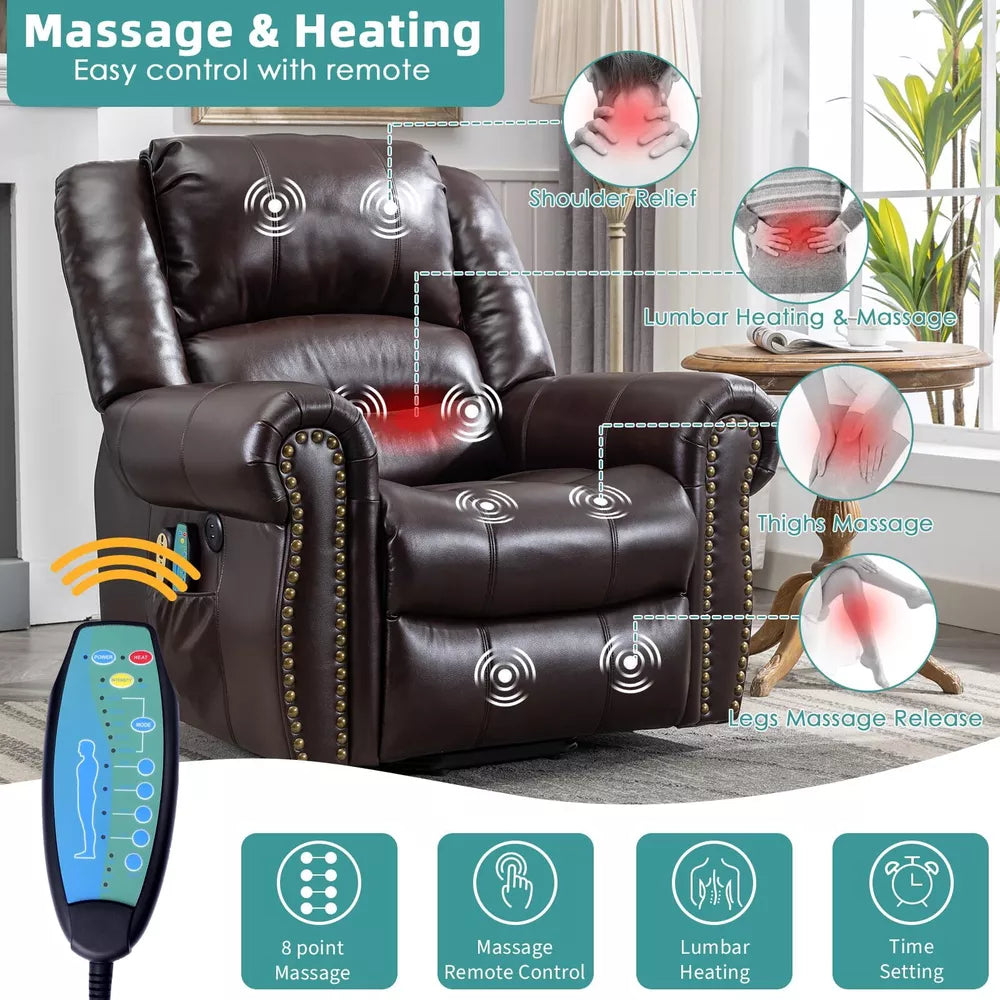 Large Lift Recliner Chair with Heat and Massage