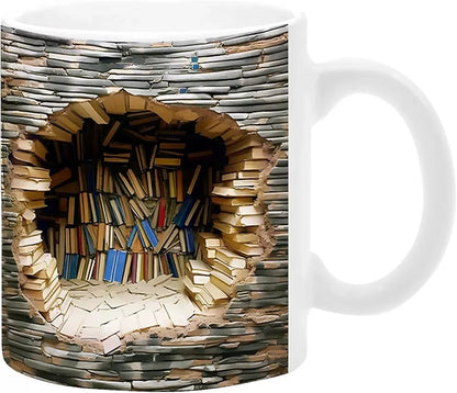 3D Bookshelves Hole In A Wall Mug