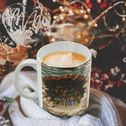3D Bookshelves Hole In A Wall Mug