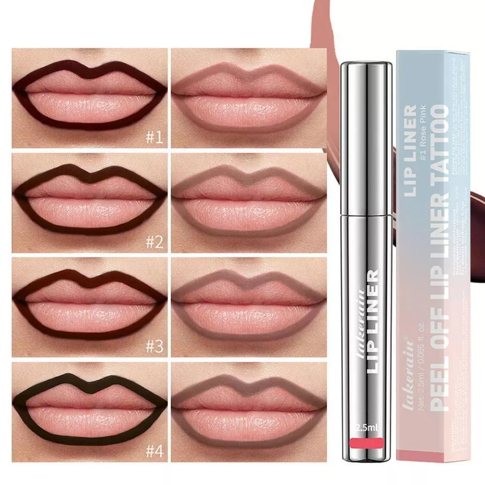 Peel Off Lip Liner Tattoo - Long-Lasting Lip Stain & Easy Peel Off Formula for Lasting Color
