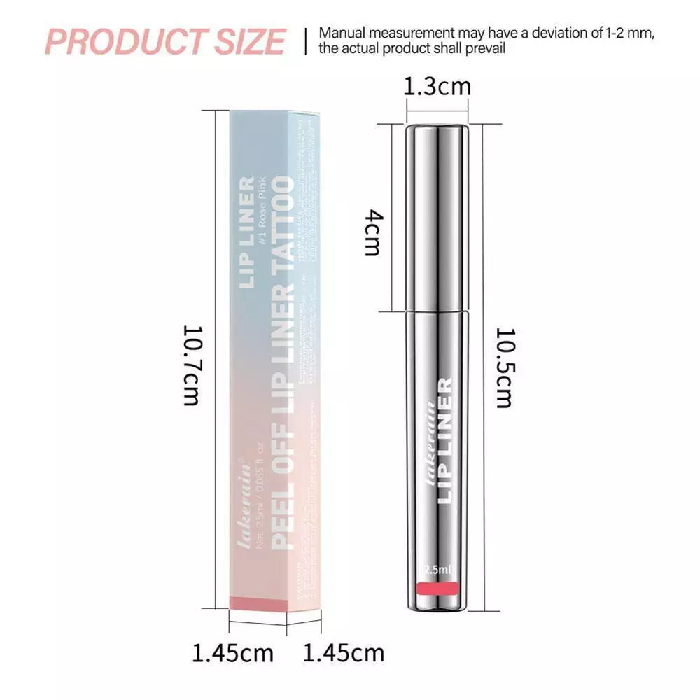 Peel Off Lip Liner Tattoo - Long-Lasting Lip Stain & Easy Peel Off Formula for Lasting Color