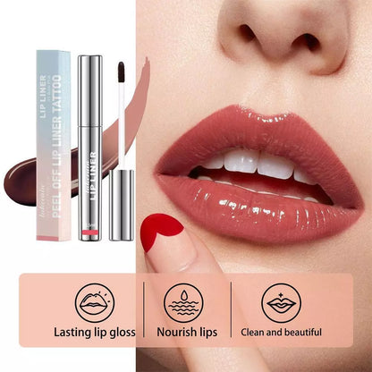 Peel Off Lip Liner Tattoo - Long-Lasting Lip Stain & Easy Peel Off Formula for Lasting Color
