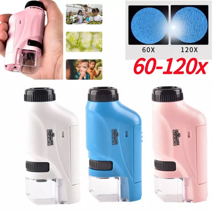 Kid's Portable Pocket Microscope With Adjustable Zoom 60-120x