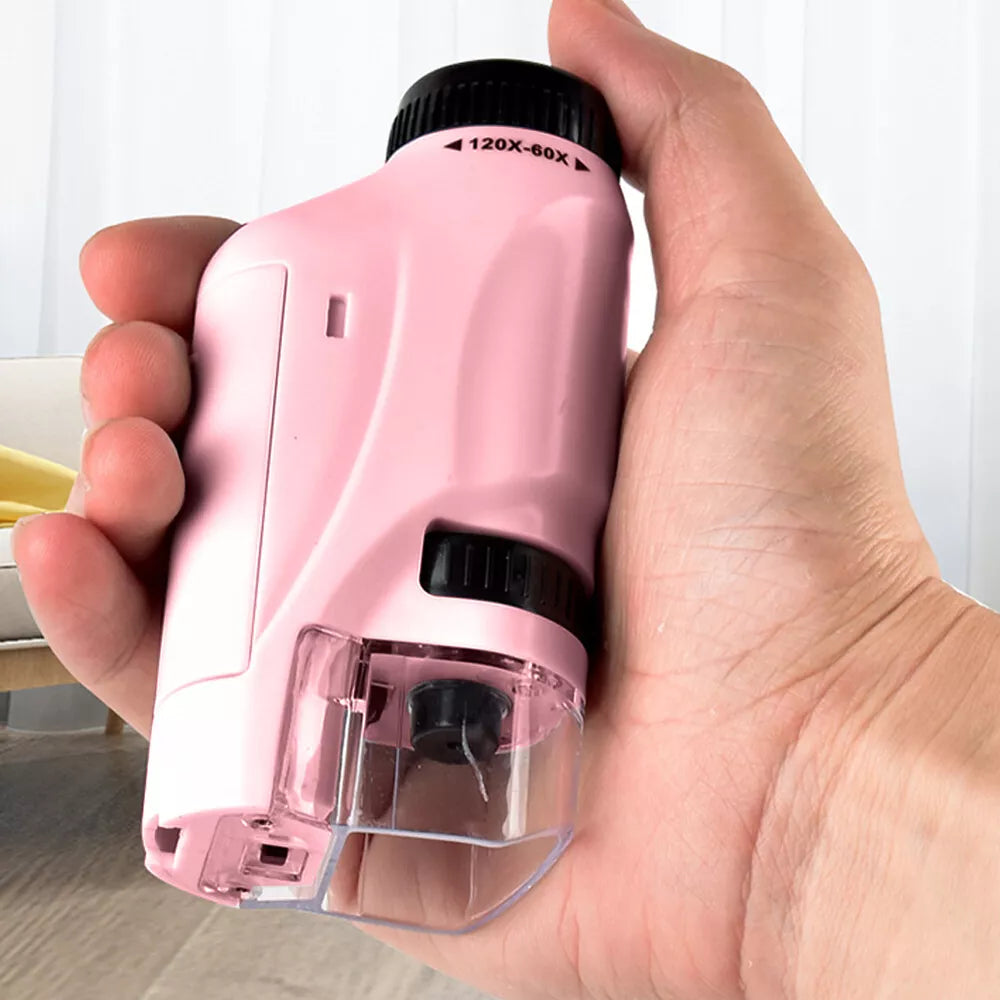 Kid's Portable Pocket Microscope With Adjustable Zoom 60-120x