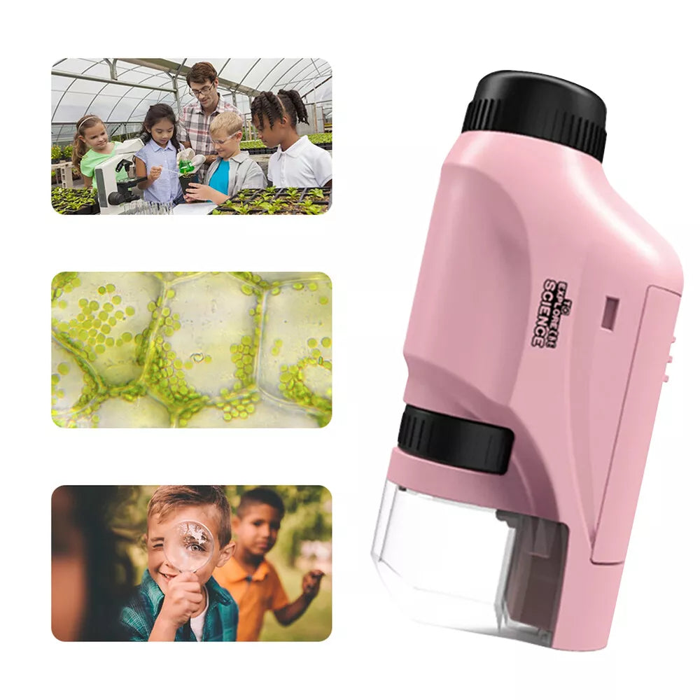 Kid's Portable Pocket Microscope With Adjustable Zoom 60-120x