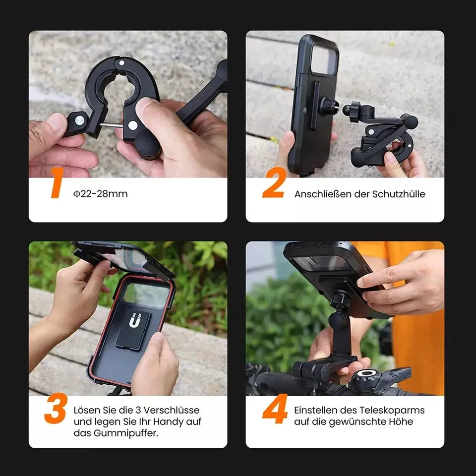 Bike Phone Holder - 360° Rotation - Waterproof - Easy Access - RideLock - Myhomepleasure
