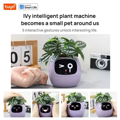 AI Smart Planter with 7 Sensors & 49 Expressions for Easy Plant Care
