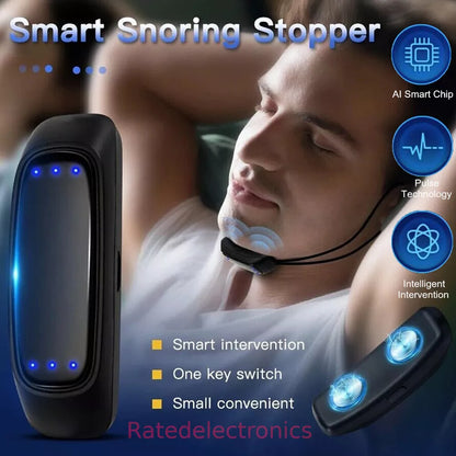 Smart Anti Snoring Device EMS Pulse Stop Snore Portable Comfortable Sleep Well Stop Snore Health Care Sleep Apnea Aid USB