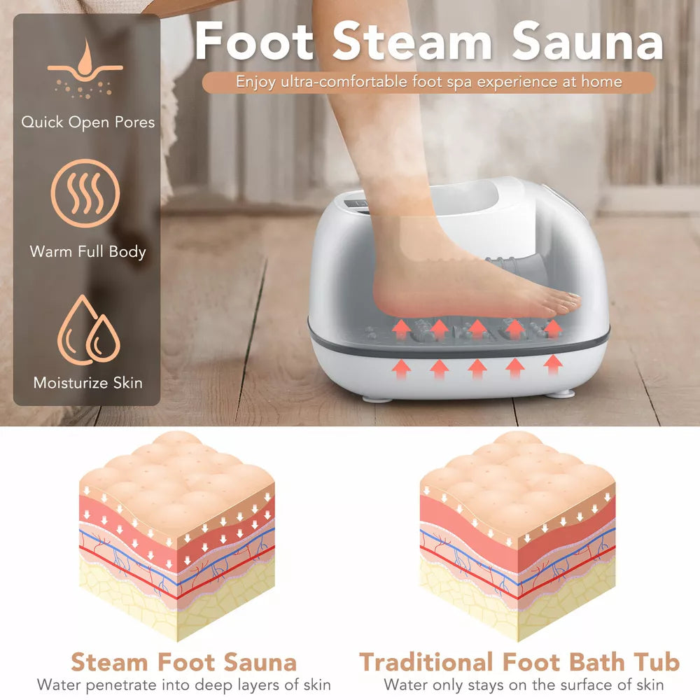 Steam Foot Spa Bath Massager with Customizable Heating - NEW