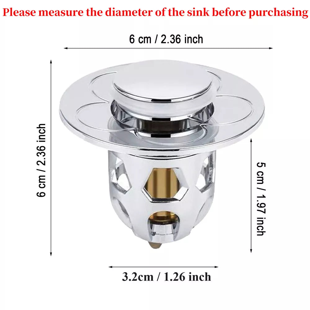 Universal Sink Drain Stopper – Anti-Clogging Pop-Up Plug