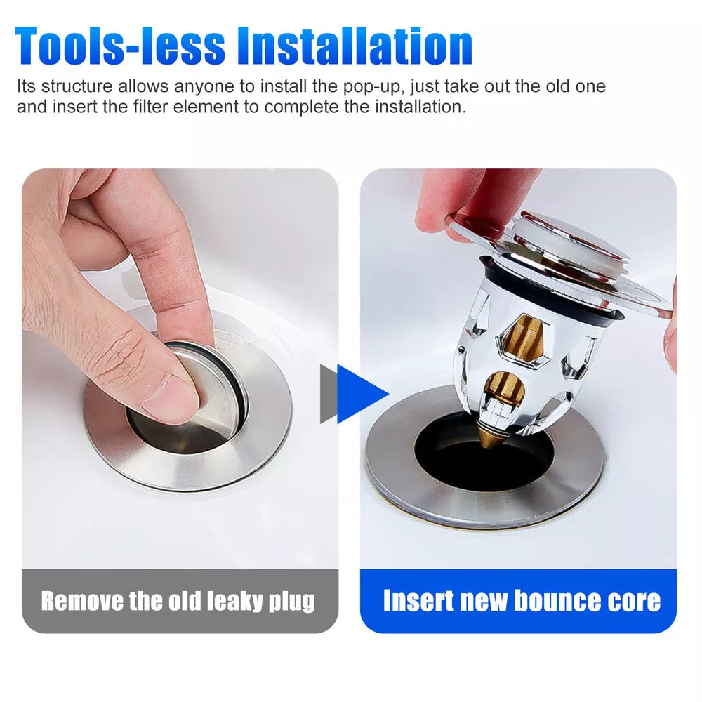 Universal Sink Drain Stopper – Anti-Clogging Pop-Up Plug