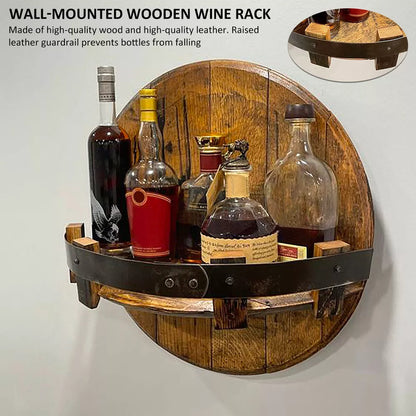 Bourbon Whiskey Barrel Shelf - Rustic Bar Accessories