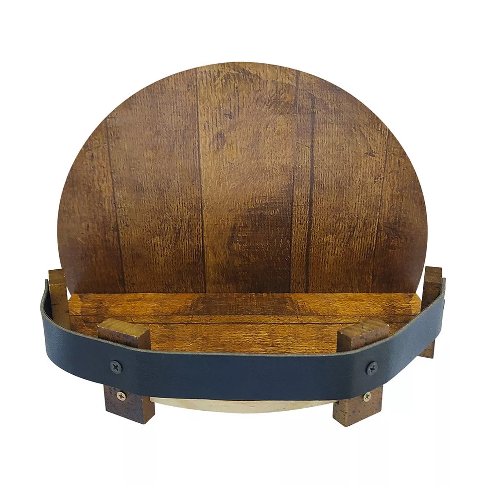 Bourbon Whiskey Barrel Shelf - Rustic Bar Accessories