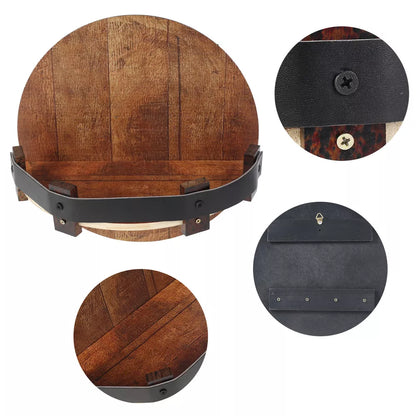 Bourbon Whiskey Barrel Shelf - Rustic Bar Accessories