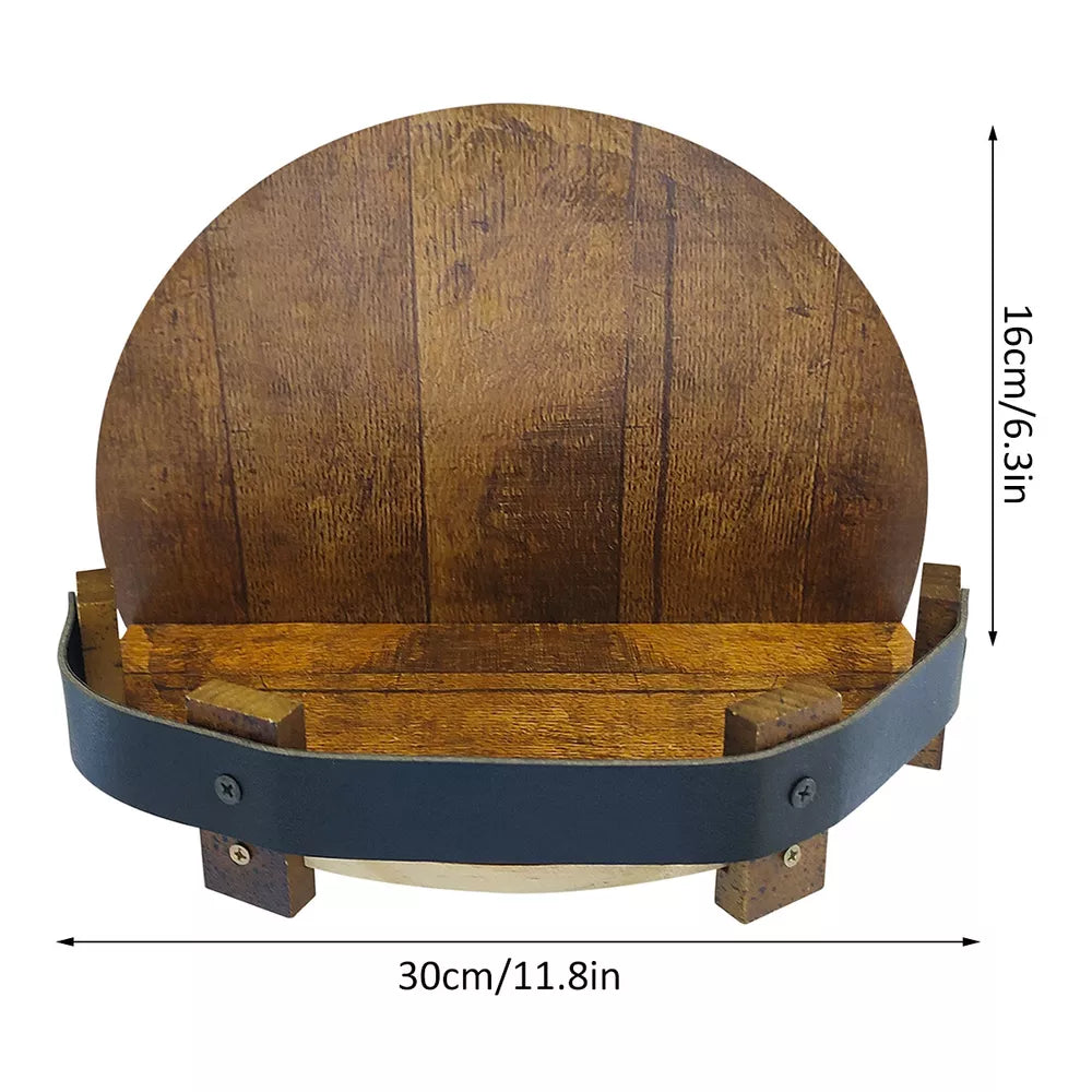Bourbon Whiskey Barrel Shelf - Rustic Bar Accessories