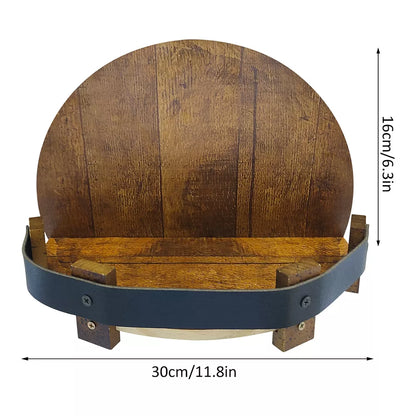 Bourbon Whiskey Barrel Shelf - Rustic Bar Accessories