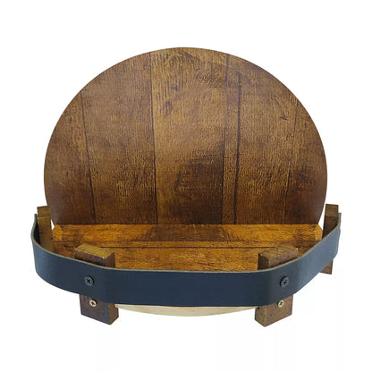 Bourbon Whiskey Barrel Shelf - Rustic Bar Accessories